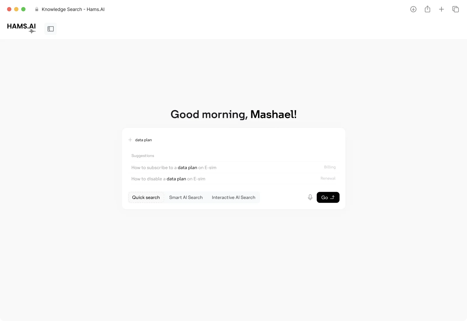 Knowledge search preview